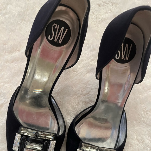 Stuart Weitzman black heels with beautiful stones - Picture 5 of 8